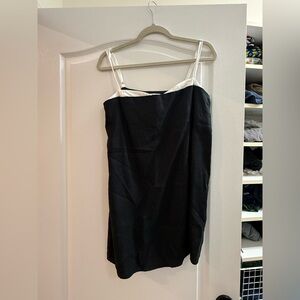 Reformation Black and White Lainey Spaghetti Strap Dress